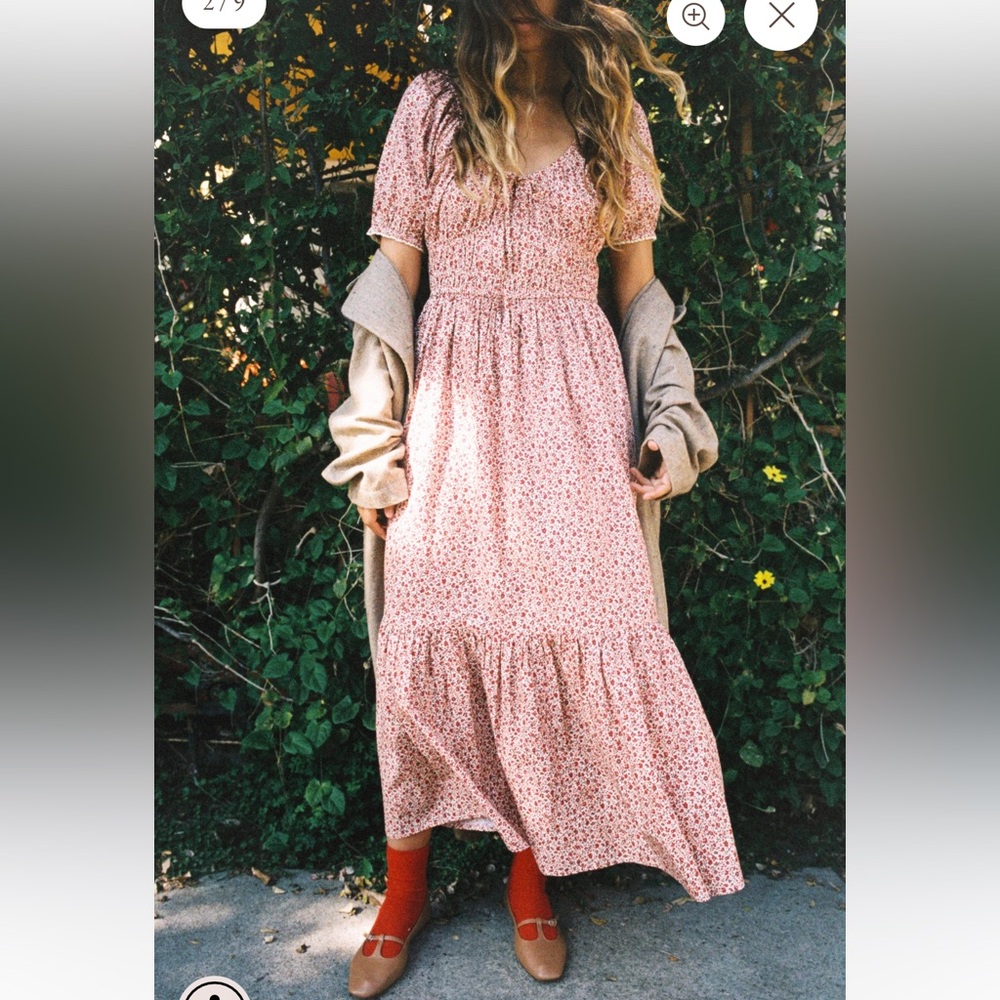 BNWT Christy Dawn Brynne Dress in Maroon Calico Size Small